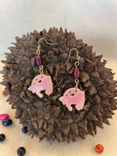 Load image into Gallery viewer, Light Pink Tagua Nut Horseshoe Derby Earrings
