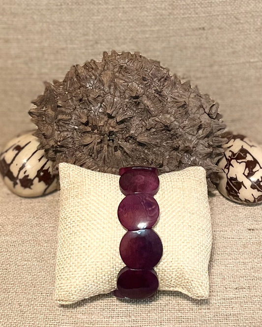 Maroon Tagua Nut Bracelet