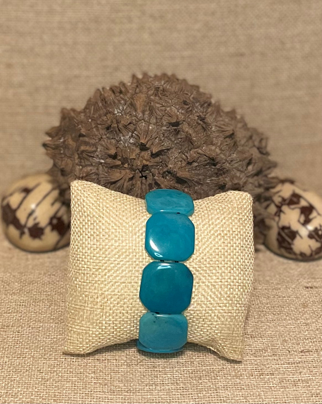 Turquoise Tagua Nut Bracelet