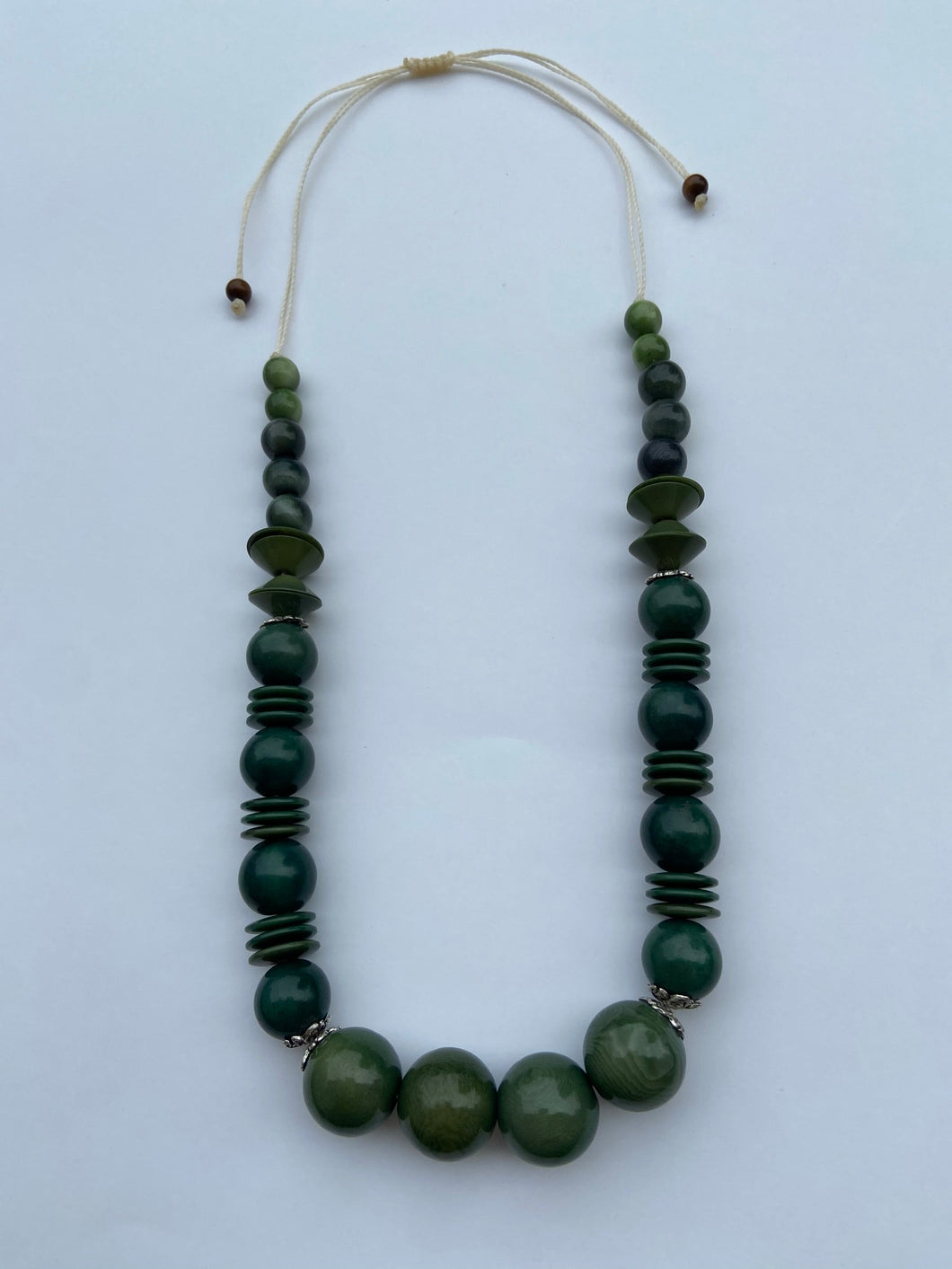 Green Tagua Nut Adjustable Necklace