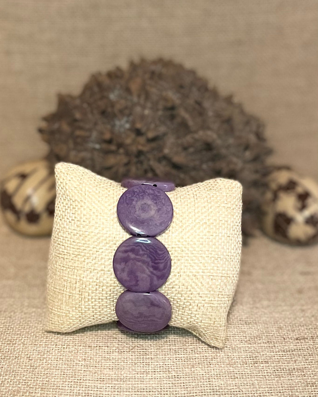 Light Purple Tagua Nut Bracelet