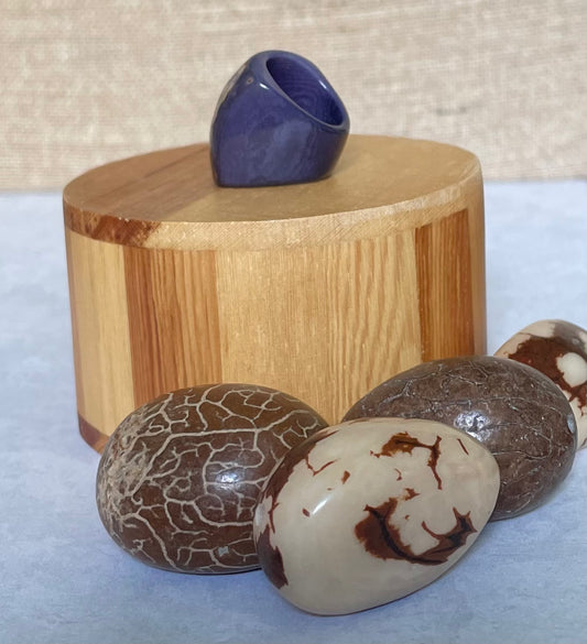 Dark Purple Tagua Nut Statement Ring