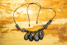 Load image into Gallery viewer, Gray Red Tagua Nut Adjustable Necklace
