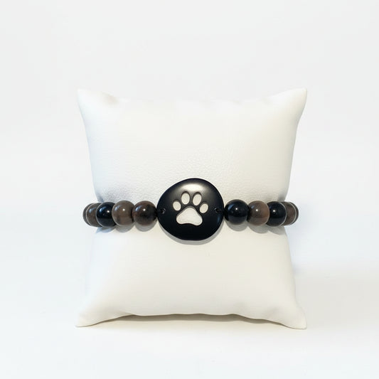 Black Carved Paw Tagua Nut and Açaí Seeds Bracelet