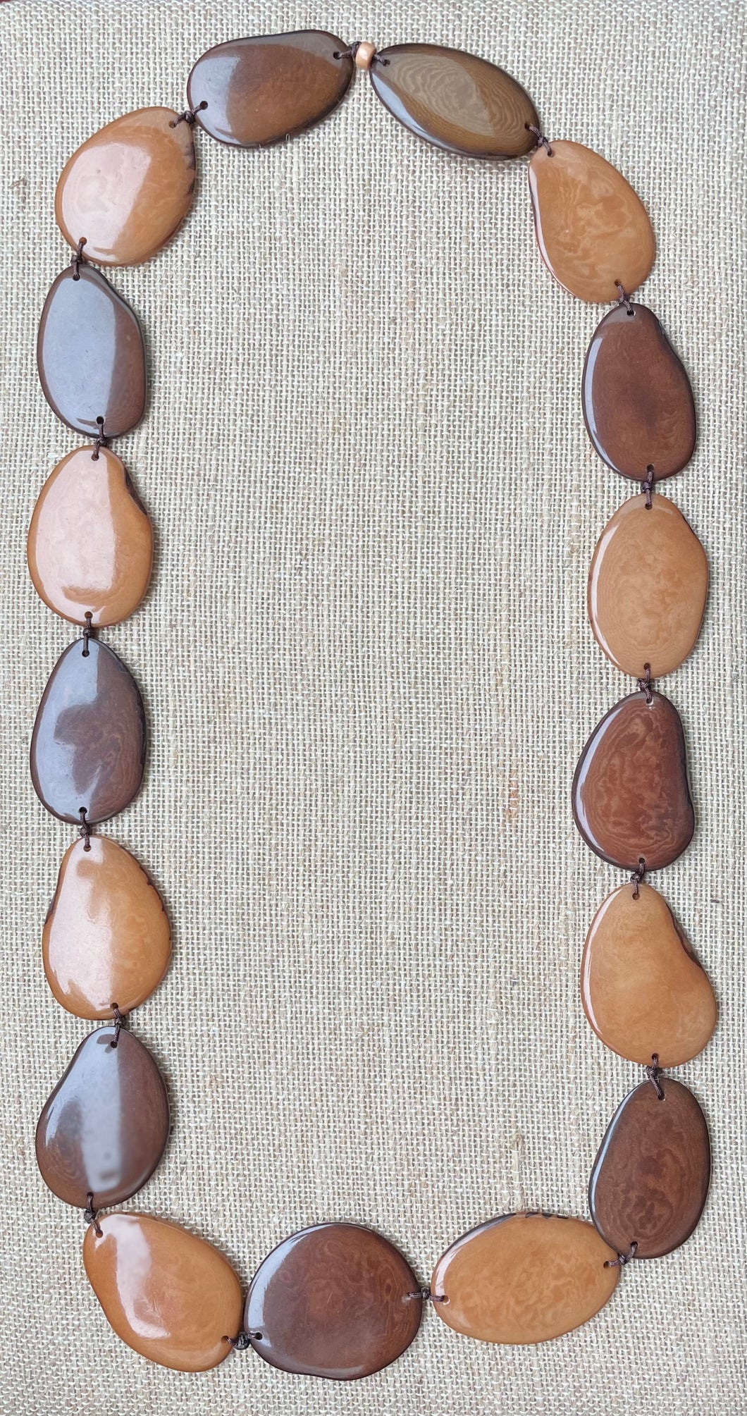 Brown Tagua Nut Long Necklace
