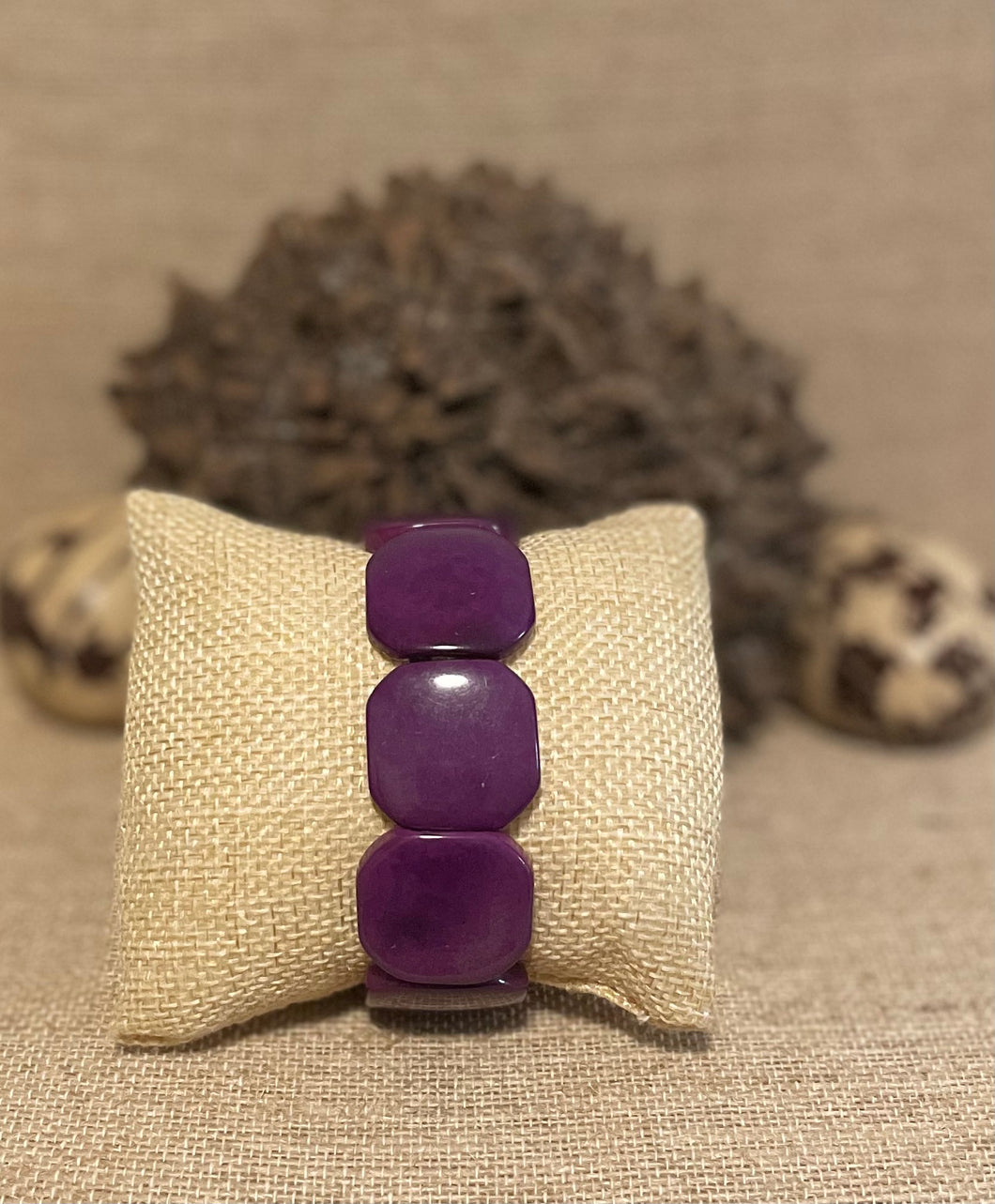 Purple Tagua Nut Bracelet