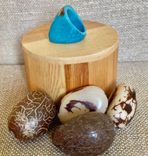 Load image into Gallery viewer, Turquoise Tagua Nut Statement Ring
