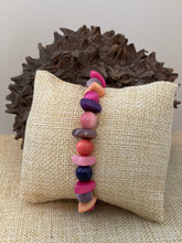 Load image into Gallery viewer, Pink Purple Stackable Tagua Nut Bracelet
