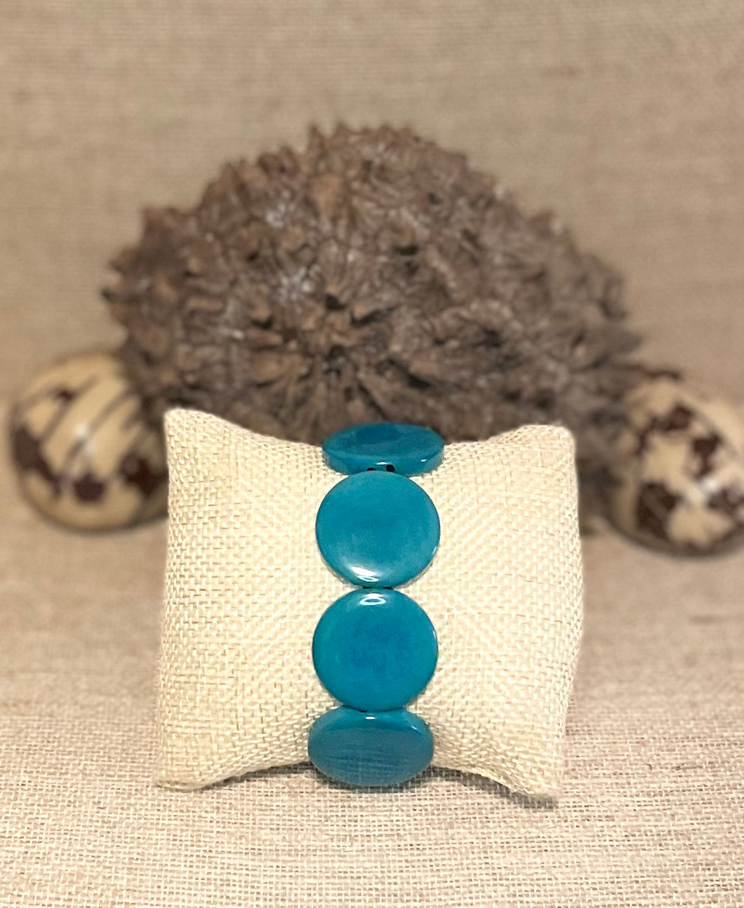 Turquoise Tagua Nut Bracelet