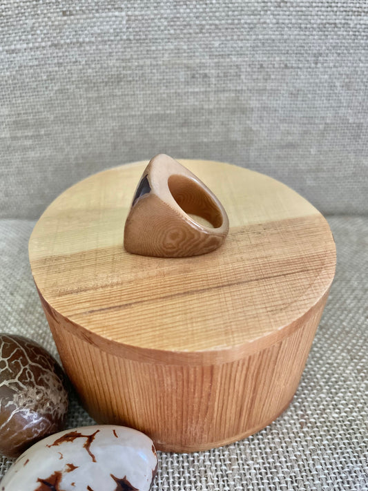 Brown Tagua Nut Statement Ring