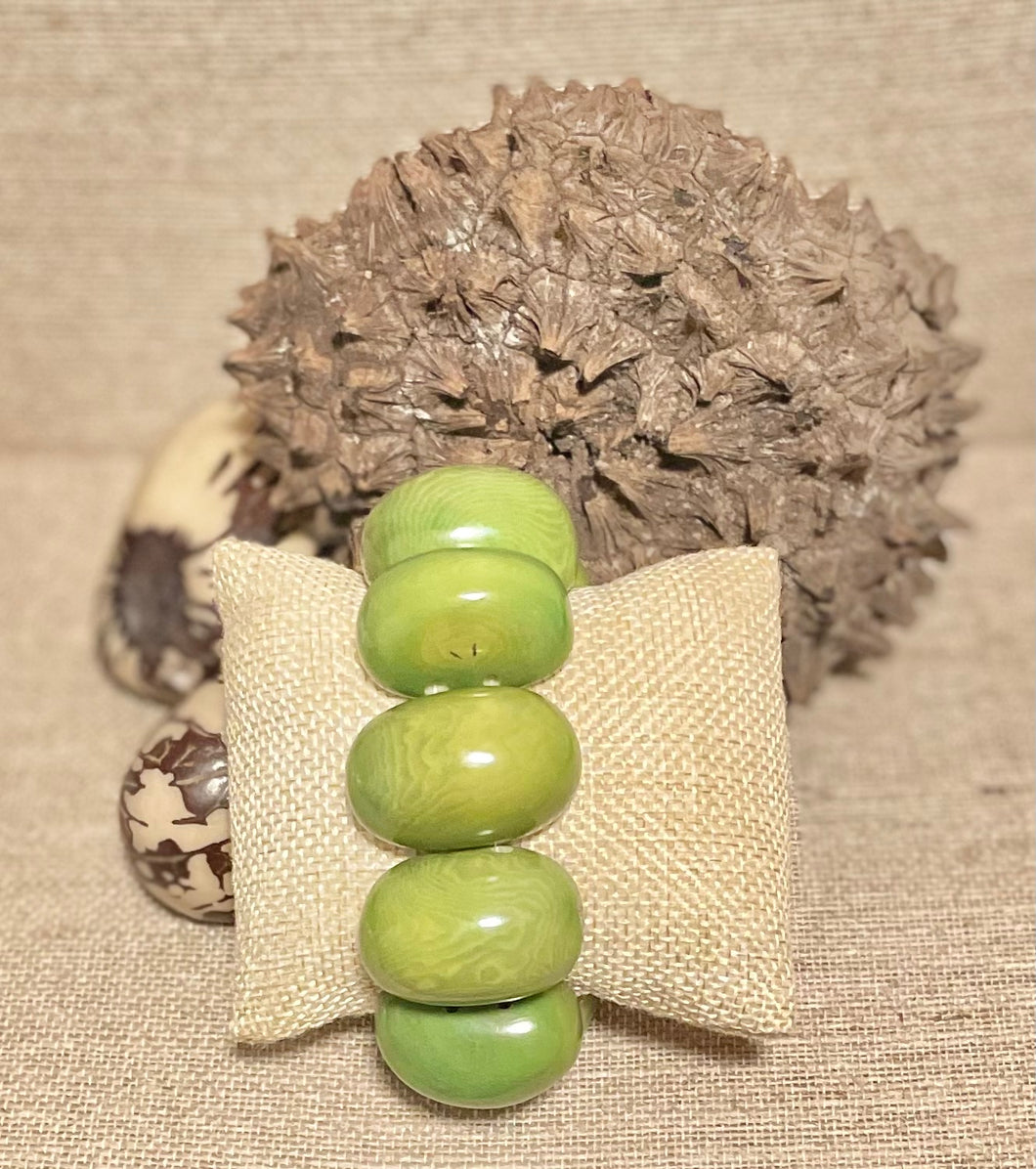 Green Chunky Tagua Nut Bracelet