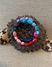 Load image into Gallery viewer, Multicolor Tagua Nut Memory Wire Bracelet
