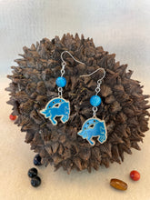 Load image into Gallery viewer, Turquoise Tagua Nut Horseshoe Derby Earrings
