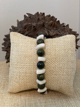 Load image into Gallery viewer, Ivory and Olive Green Tagua Nut Stackable Bracelet
