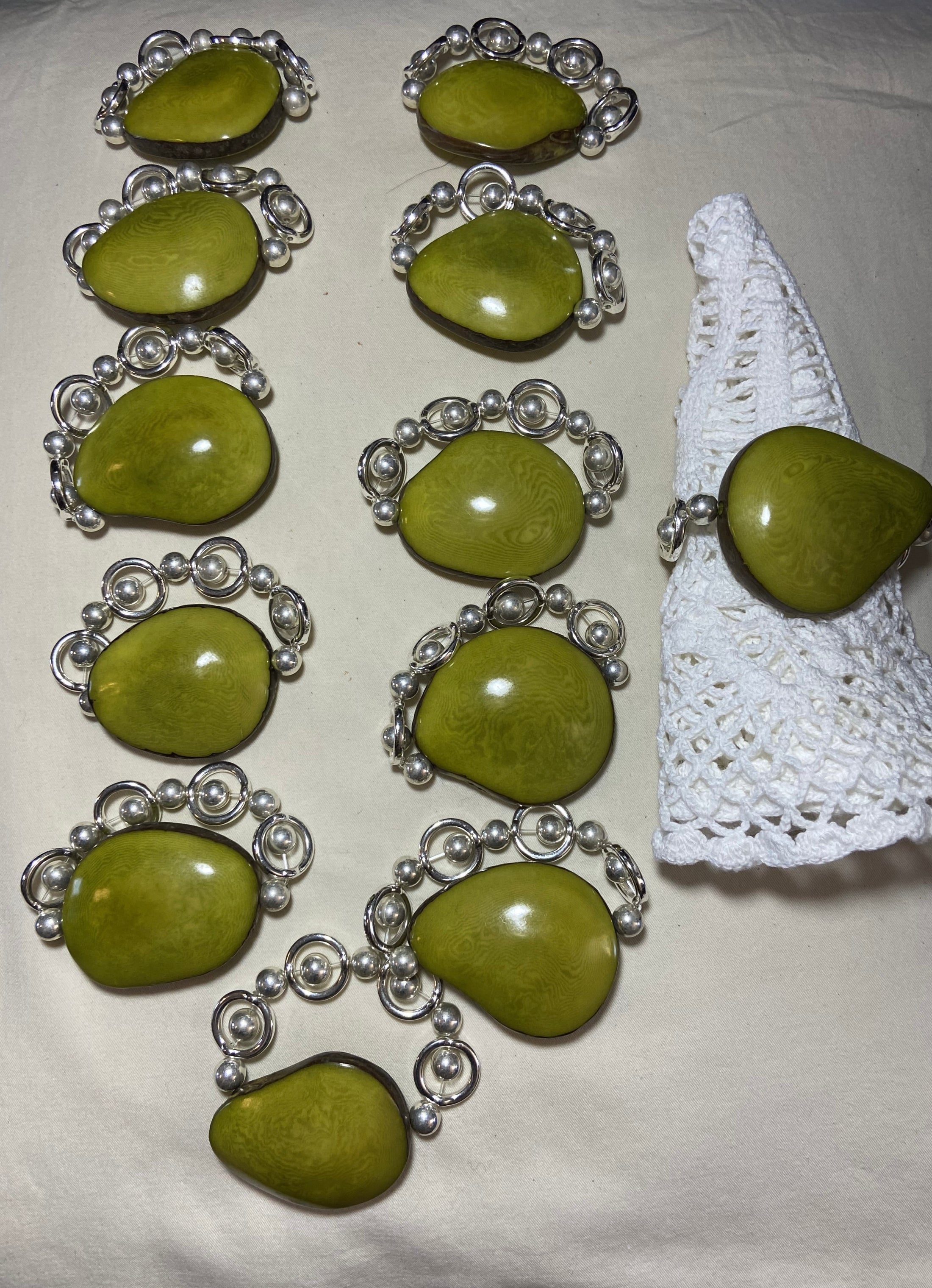Green Tagua Nut Napkin Holders