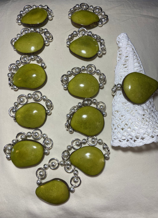Green Tagua Nut Napkin Holders