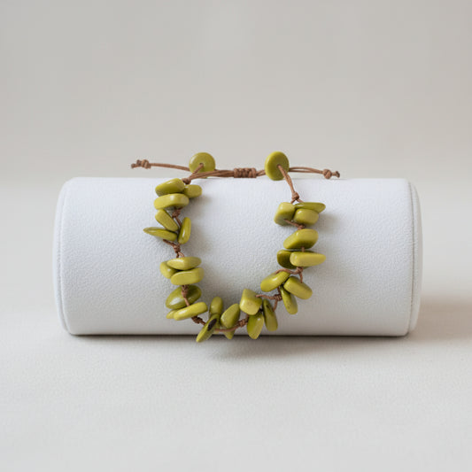 Green Tagua Nut Adjustable Bracelet