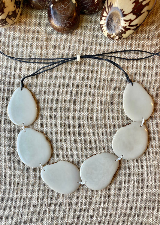 White Tagua Nut Adjustable Necklace