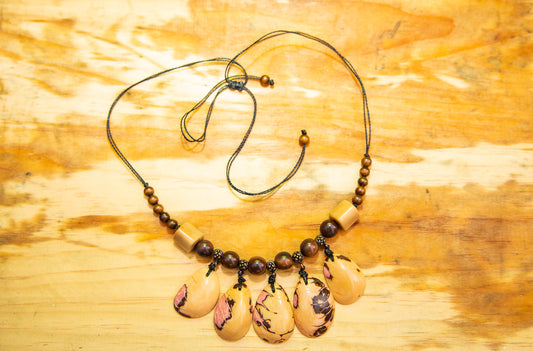 Ivory Brown Tagua Nut Adjustable Necklace (Click to see more options)