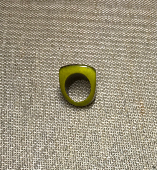 Olive Green Tagua Nut Statement Ring