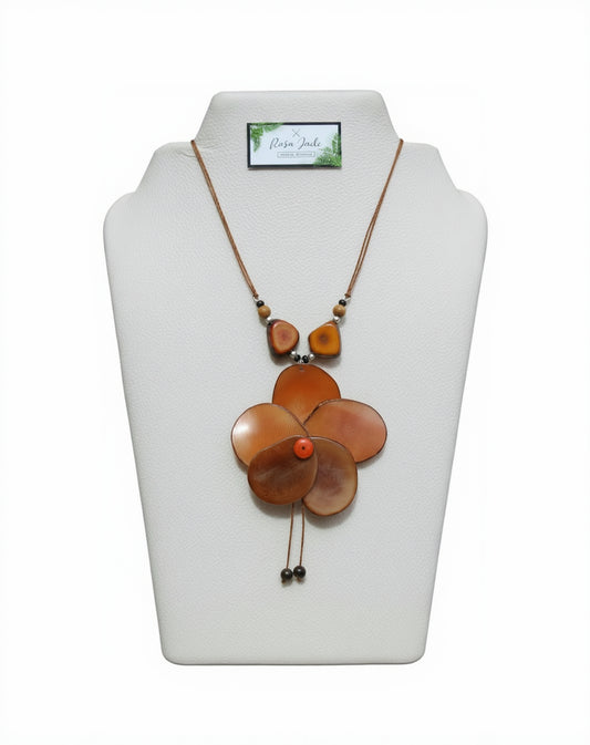 Orange Brown Tagua Nut Rose