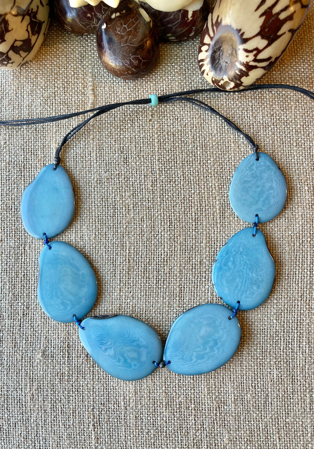 Baby Blue Tagua Nut Necklace