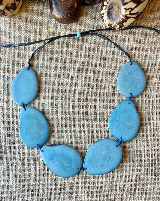 Baby Blue Tagua Nut Necklace