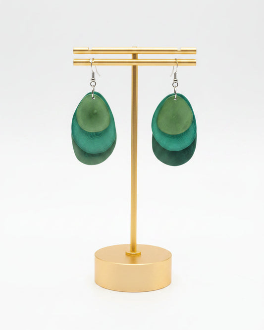 Thin sliced tagua nut earrings