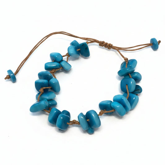 Turquoise Tagua Nut Adjustable Autumn Bracelet