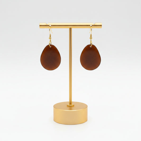 brown tagua autumn spring earrings