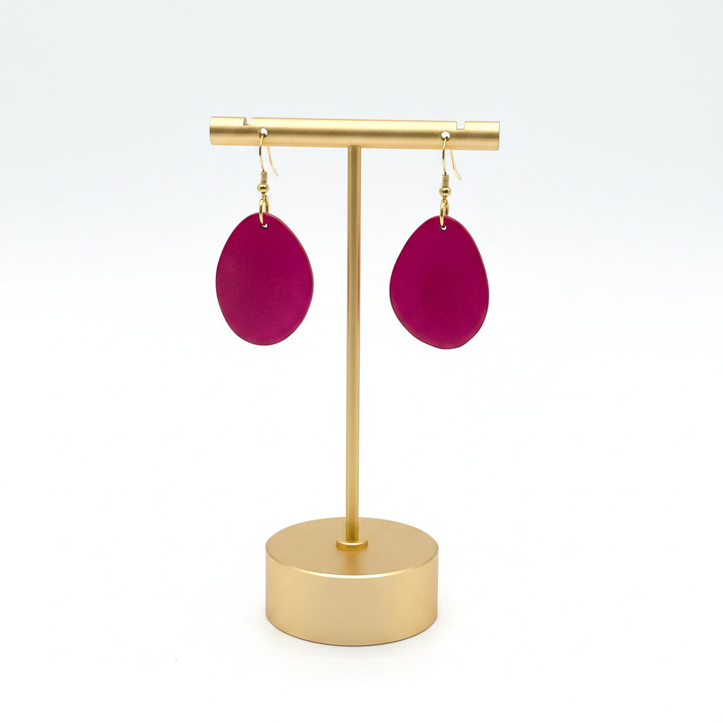 hot pink tagua earrings