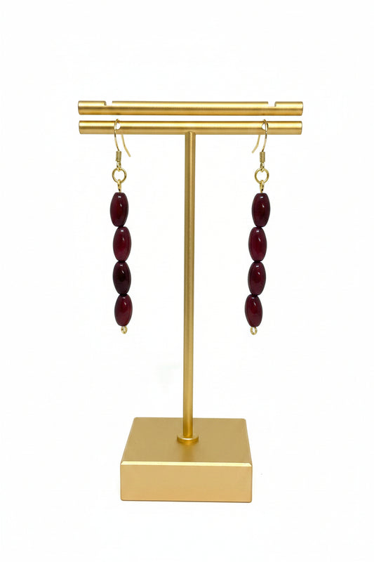 maroon tagua dangle earrings summer