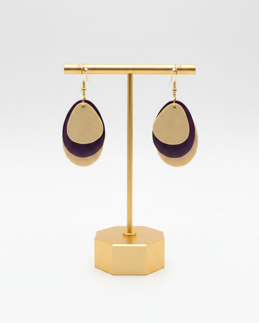 purple ivory tagua nut autumn earrings