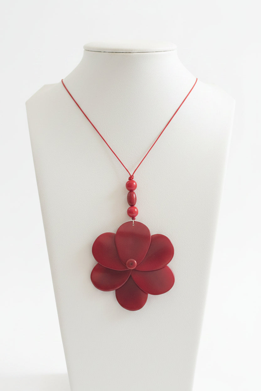 red rose tagua necklace autumn