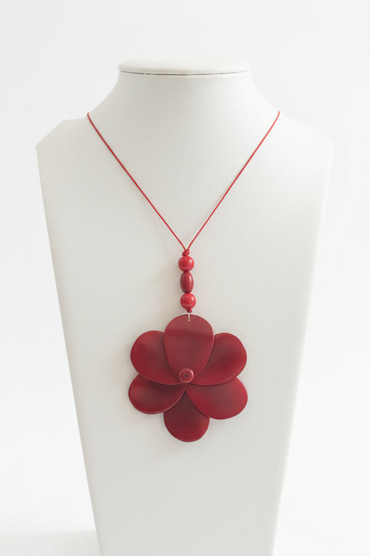 red rose tagua necklace autumn