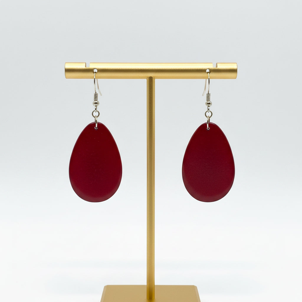 red tagua nut earrings autumn spring