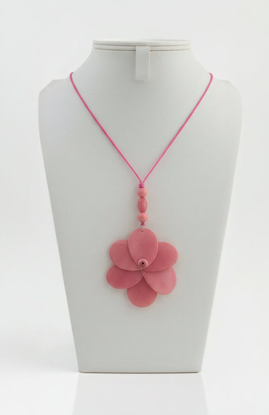 salmon rose tagua necklace spring