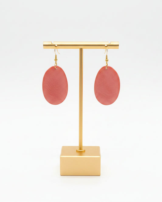 salmon tagua nut earrings spring
